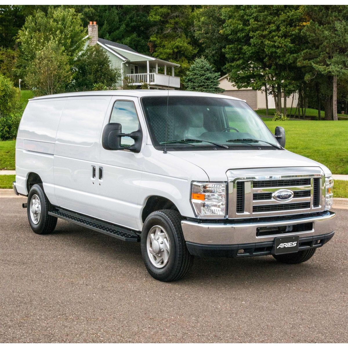 ARIES RidgeStep Black Steel 36-in / 96-in Cargo Van Running Boards for Ford E-Transit/Transit-150/Transit-250/Transit-350 (2015-2026) - 2055545