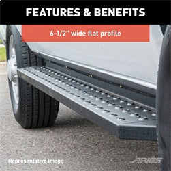 ARIES RidgeStep Black Steel 6.5 x 75-in Truck Running Boards for Toyota Tacoma Access Cab (2024-2026) - 2055558