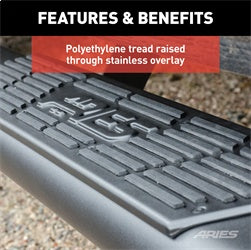 ARIES AscentStep 5-1/2-in x 91-in Black Steel Running Boards (No Brackets) for Chevrolet/GMC/Ford/RAM Cab & Chassis/Crew Cab/SuperCrew (1999-2026) - 2057991