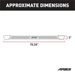 ARIES Black Steel Rocker Step Guard Running Boards for Chevrolet/GMC Double Cab (2007-2019) - 2074108