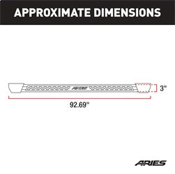 ARIES Black Steel Rocker Step Guard Running Boards for Toyota Tundra CrewMax Cab (2007-2016) - 2074153