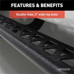 ARIES Black Steel Rocker Step Guard Running Boards for Toyota Tundra CrewMax Cab (2007-2016) - 2074153