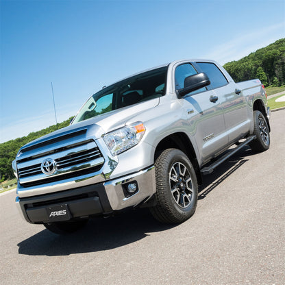 ARIES Black Steel Rocker Step Guard Running Boards for Toyota Tundra CrewMax Cab (2007-2016) - 2074153