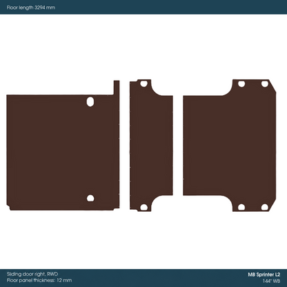 Kore KoskiCrown Phenolic Birch Van Floor Kit for Mercedes Sprinter 144-in WB - 2121218100410
