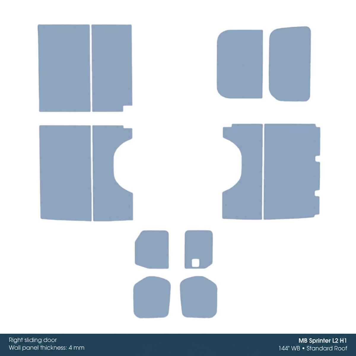 Kore Wall Liner Kit for Mercedes Sprinter 144-in WB Standard Roof - 2121218210712