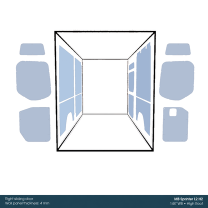 Kore Wall Liner Kit for Mercedes Sprinter 144-in WB High Roof - 2121218220712