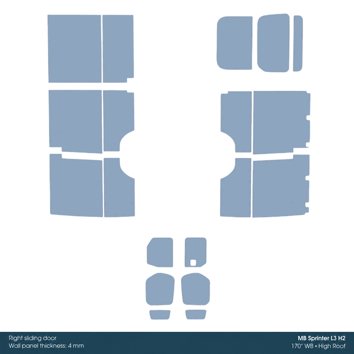 Kore Wall Liner Kit for Mercedes Sprinter 170-in WB High Roof - 2121318220712