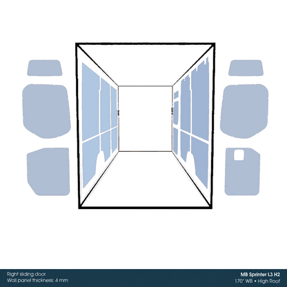 Kore Wall Liner Kit for Mercedes Sprinter 170-in WB High Roof - 2121318220712