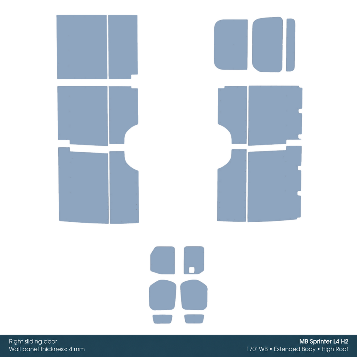 Kore Wall Liner Kit for Mercedes Sprinter 170-in WB EXT High Roof - 2121418220712