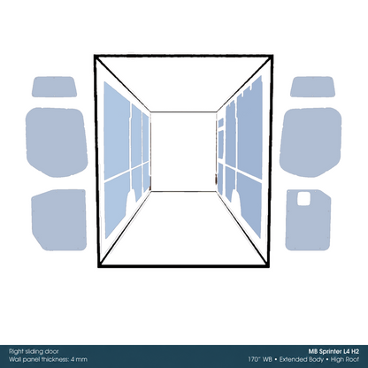 Kore Wall Liner Kit for Mercedes Sprinter 170-in WB EXT High Roof - 2121418220712