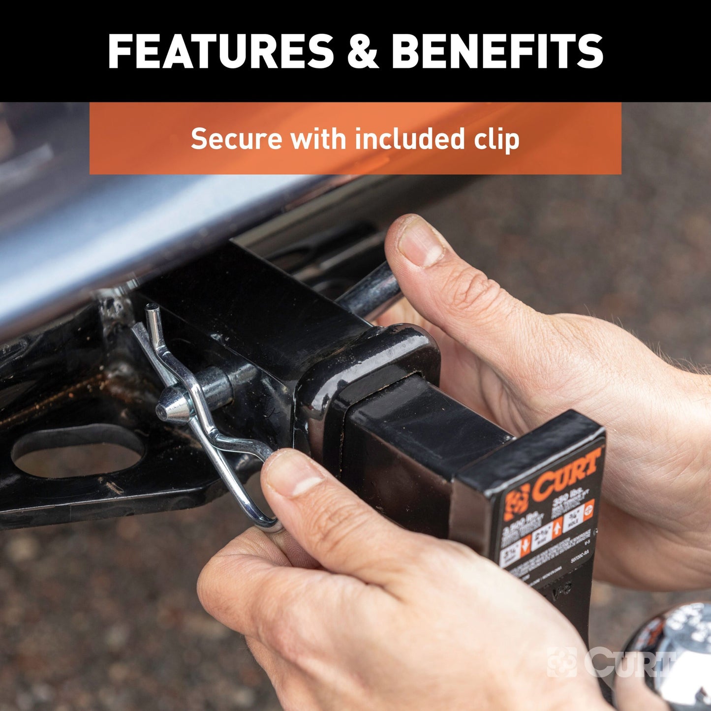 CURT 1/2" Hitch Pin (1-1/4" Receiver, Zinc, Packaged) - 21401