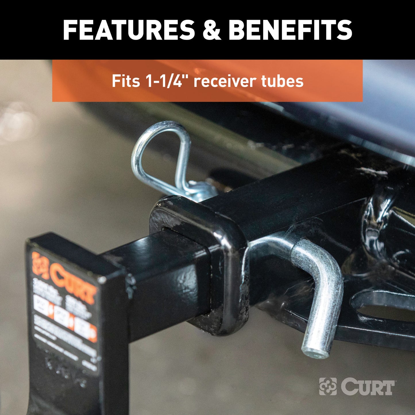 CURT 1/2" Hitch Pin (1-1/4" Receiver, Zinc, Packaged) - 21401