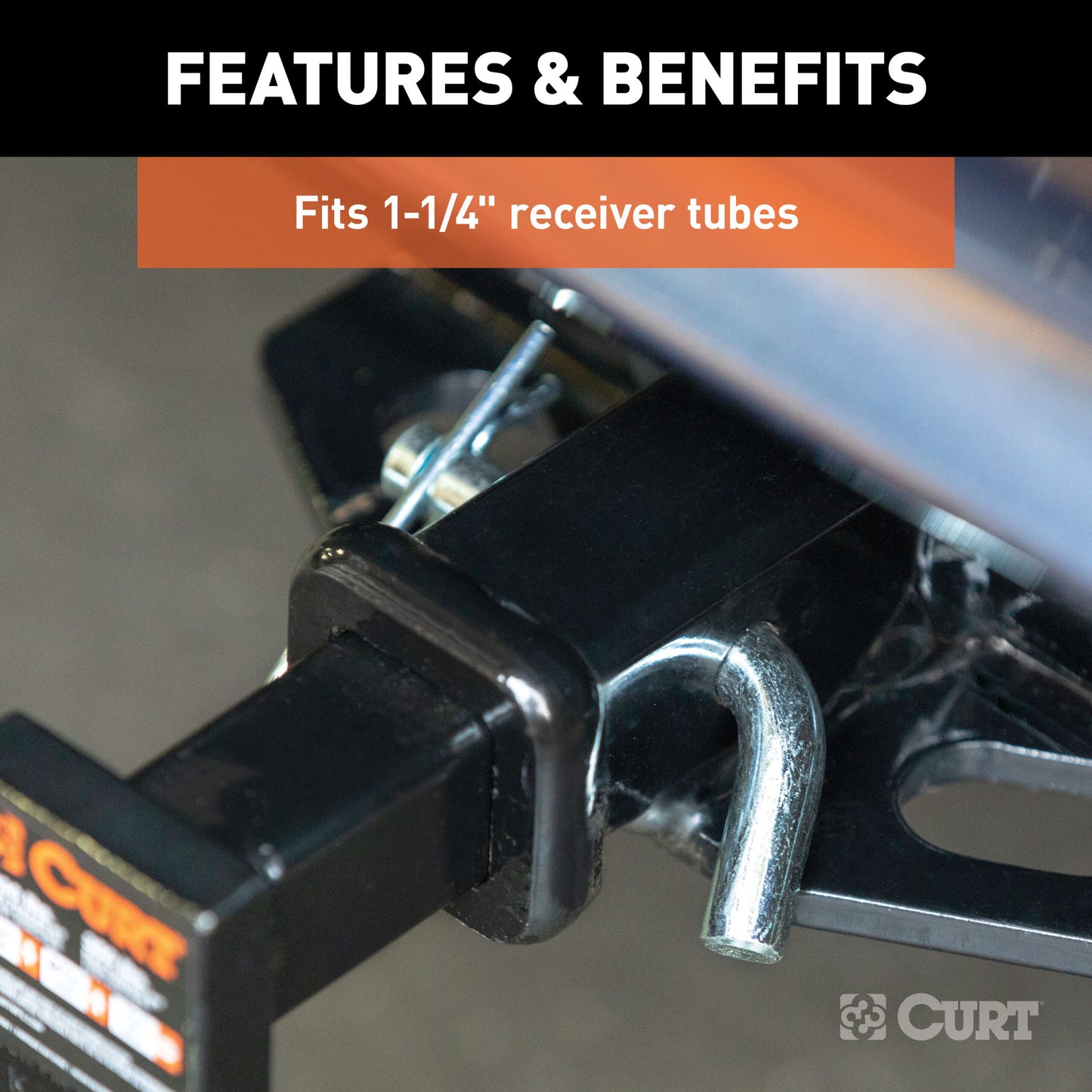 CURT 1/2" Hitch Pin with Groove (1-1/4" Receiver, Zinc) - 21403