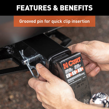 CURT 5/8" Hitch Pin with Groove (2" Receiver, Zinc) - 21504