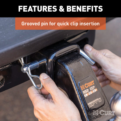 CURT Heavy-Duty 5/8" Hitch Pin with Groove (2-1/2" or 3" Receiver, Zinc) - 21507