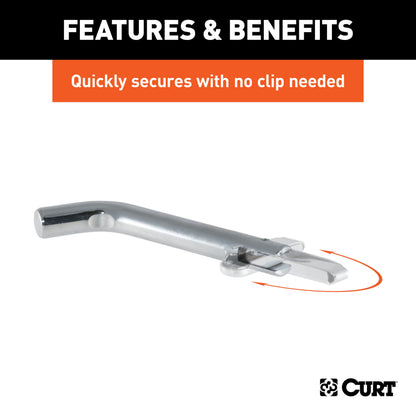 CURT 1/2" Swivel Hitch Pin (1-1/4" Receiver, Chrome, Packaged) - 21541