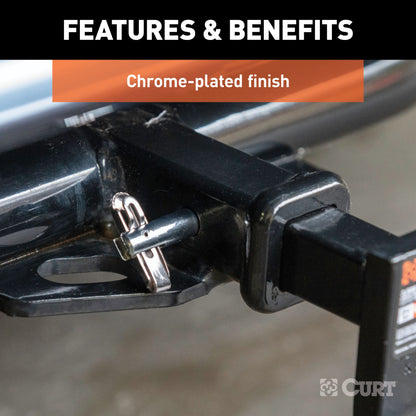 CURT 1/2" Swivel Hitch Pin (1-1/4" Receiver, Chrome, Packaged) - 21541