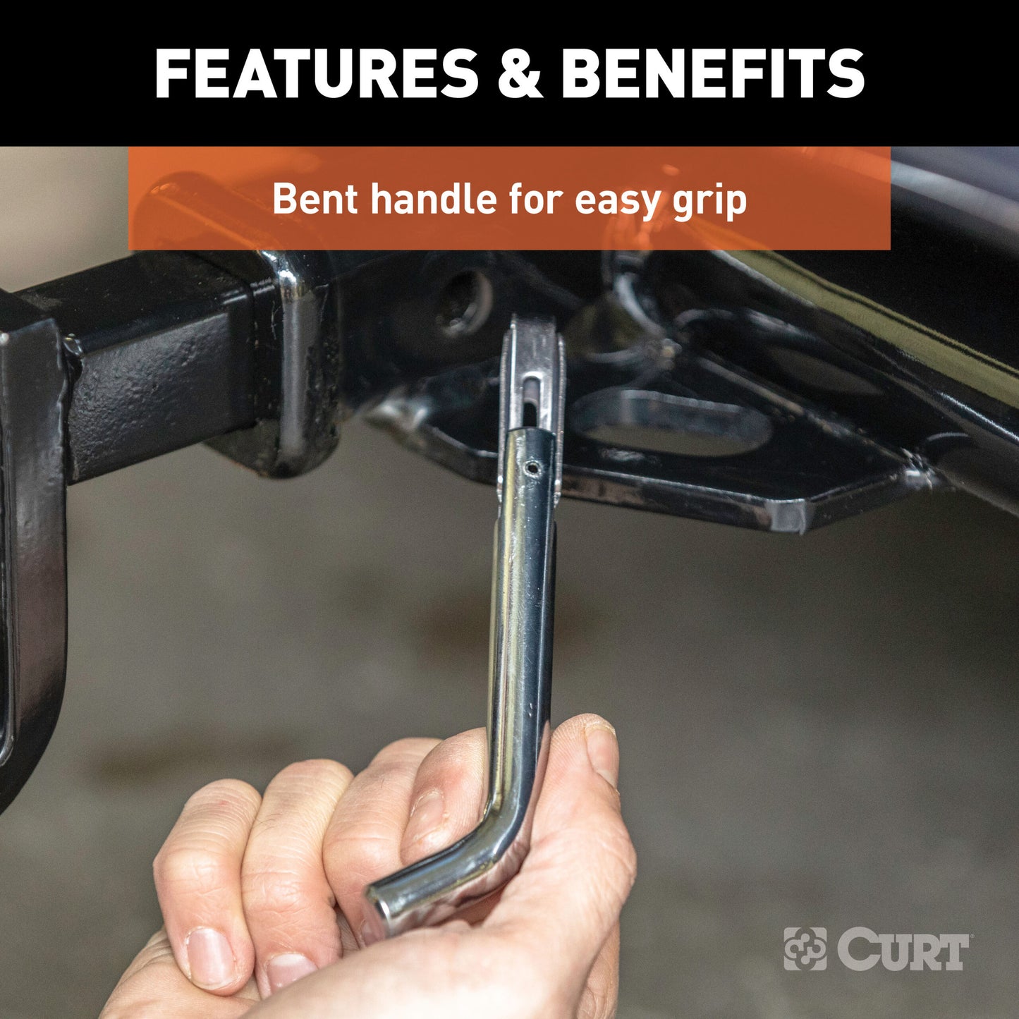 CURT 1/2" Swivel Hitch Pin with 5/8" Adapter (1-1/4" or 2" Receiver, Zinc, Packaged) - 21561