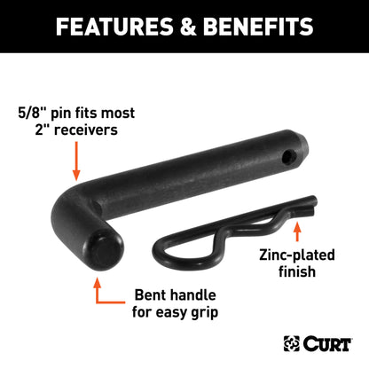 CURT 5/8" Hitch Pin (2" Receiver, Black) - 21578