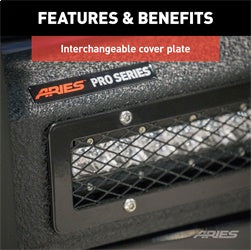 ARIES Pro Series Black Steel Grille Guard with Light Bar for Toyota Tacoma (2016-2023) - 2170006
