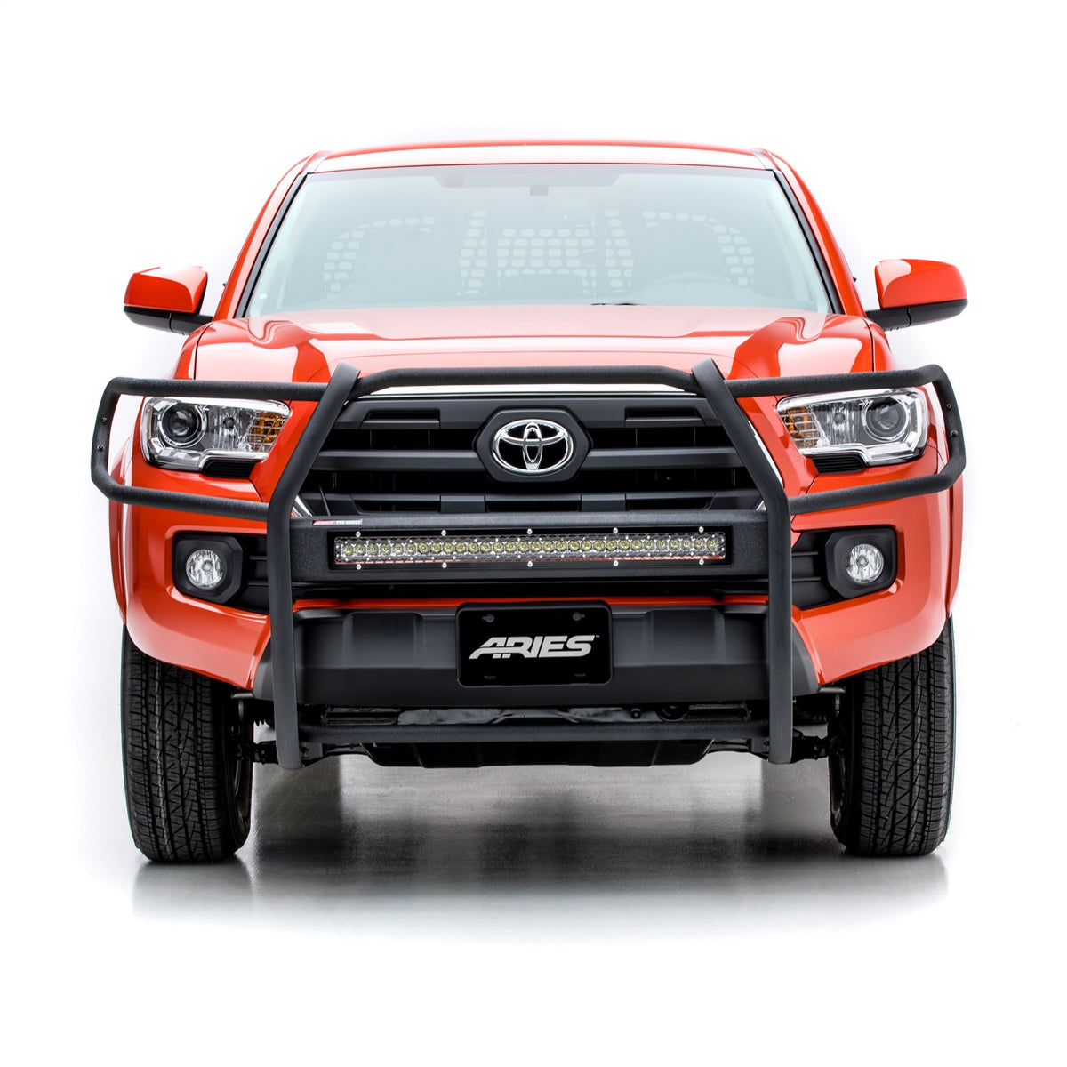 ARIES Pro Series Black Steel Grille Guard with Light Bar for Toyota Tacoma (2016-2023) - 2170006