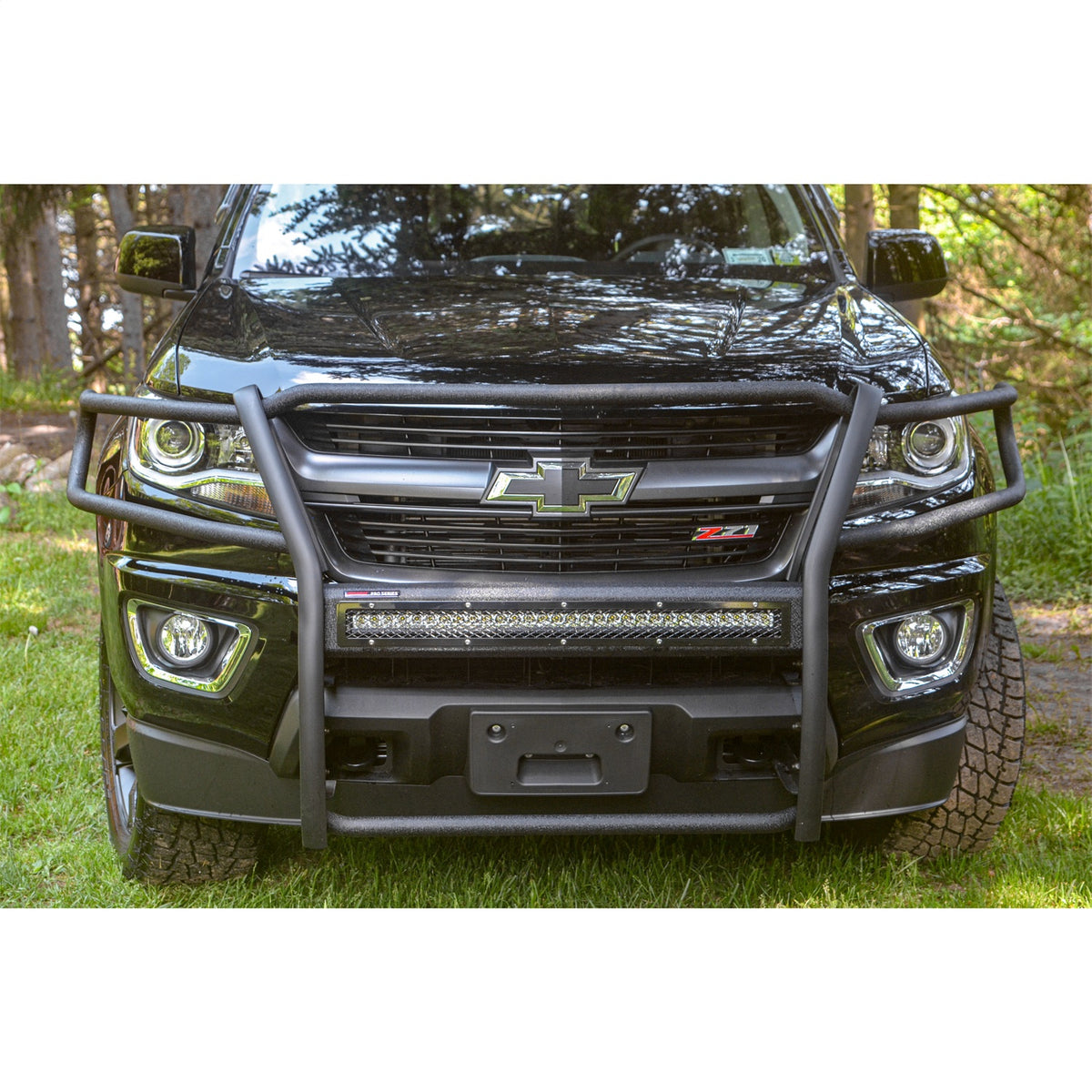 ARIES Pro Series Black Steel Grille Guard with Light Bar for Chevrolet/GMC Canyon/Colorado (2015-2022) - 2170022