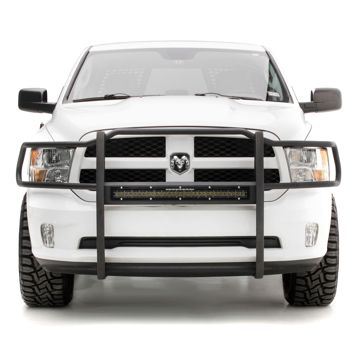ARIES Pro Series Black Steel Grille Guard with Light Bar for Dodge/RAM 2500/3500 (2010-2018) - 2170026