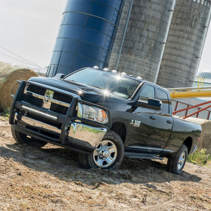 ARIES Pro Series Black Steel Grille Guard with Light Bar for Dodge/RAM 2500/3500 (2010-2018) - 2170026