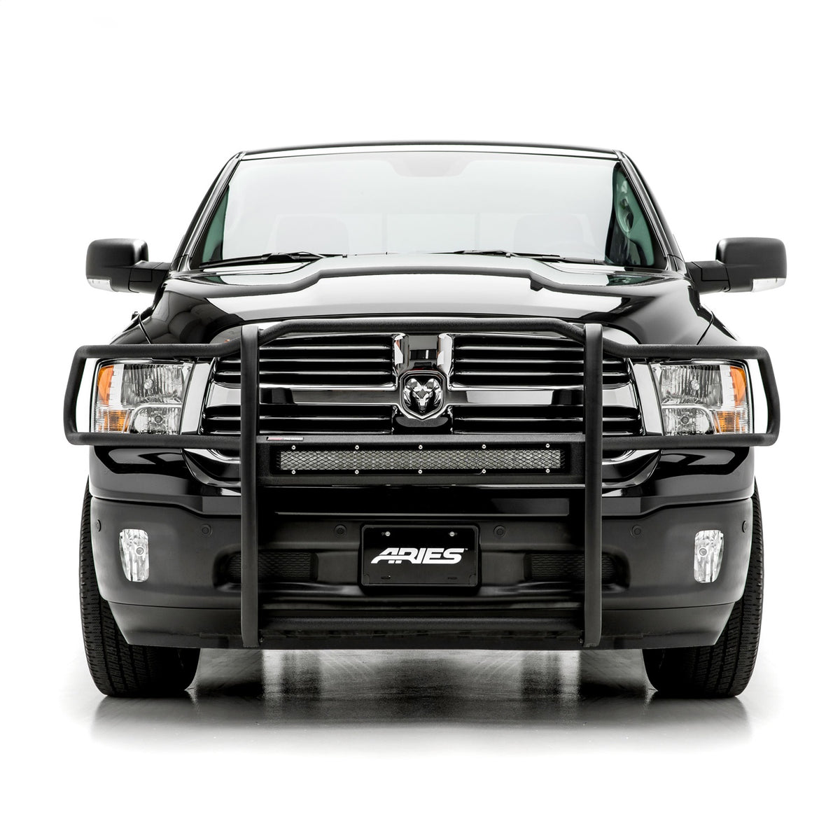 ARIES Pro Series Black Steel Grille Guard with Light Bar for Dodge/RAM 1500, 1500 Classic (2009-2024) - 2170028