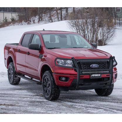 ARIES Pro Series Black Steel Grille Guard with Light Bar for Ford Ranger (2019-2023) - 2170037