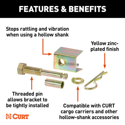 CURT Anti-Rattle Hitch Pin and Shim (Fits 2" Receiver with 5/8" Hole) - 22323