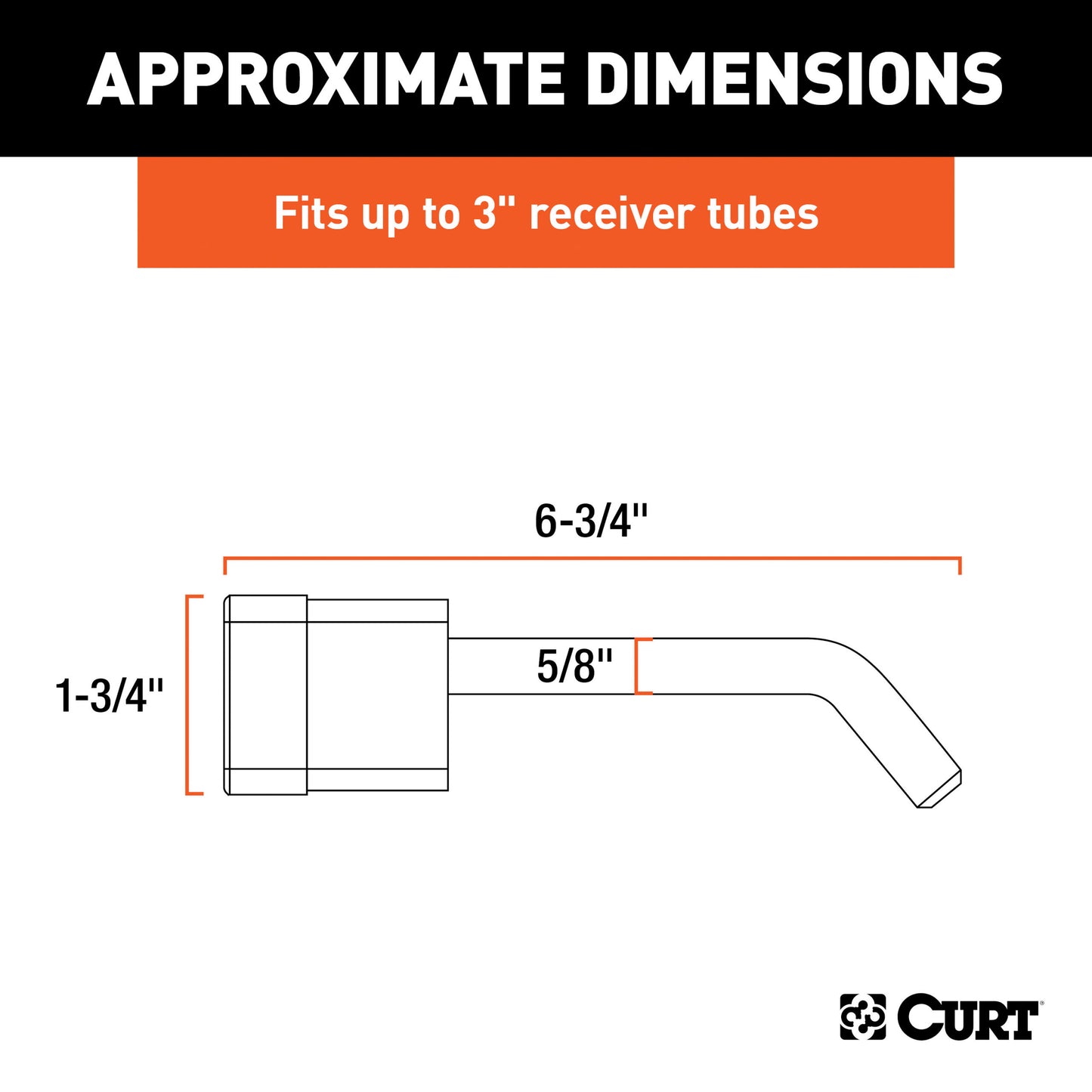 CURT 5/8" Hitch Lock (2", 2-1/2" or 3" Receiver, Deadbolt, Chrome) - 23021