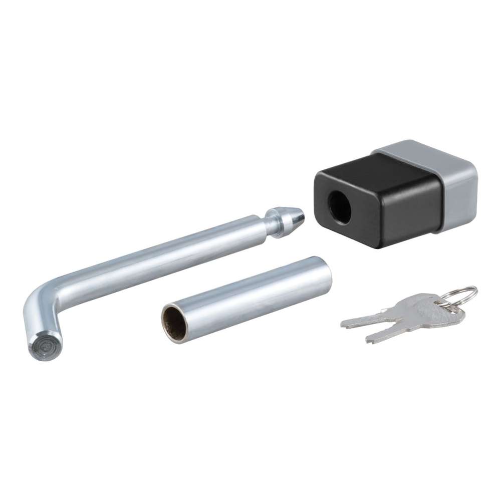 1/2" HITCH LOCK WITH 5/8" ADAPTER (1-1/4" OR 2" RECEIVER, DEADBOLT, CHROME)