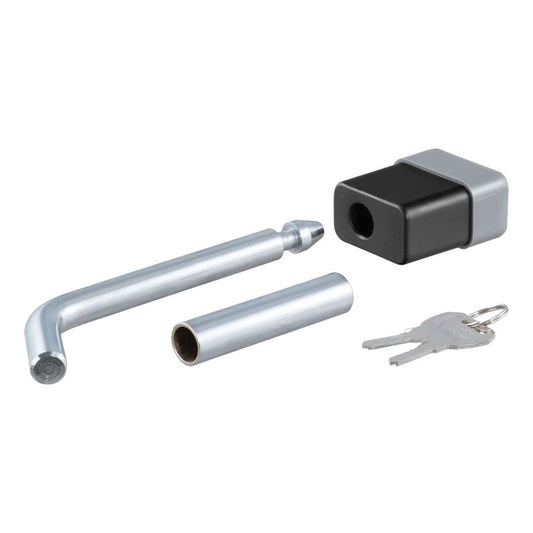 1/2" HITCH LOCK WITH 5/8" ADAPTER (1-1/4" OR 2" RECEIVER, DEADBOLT, CHROME)