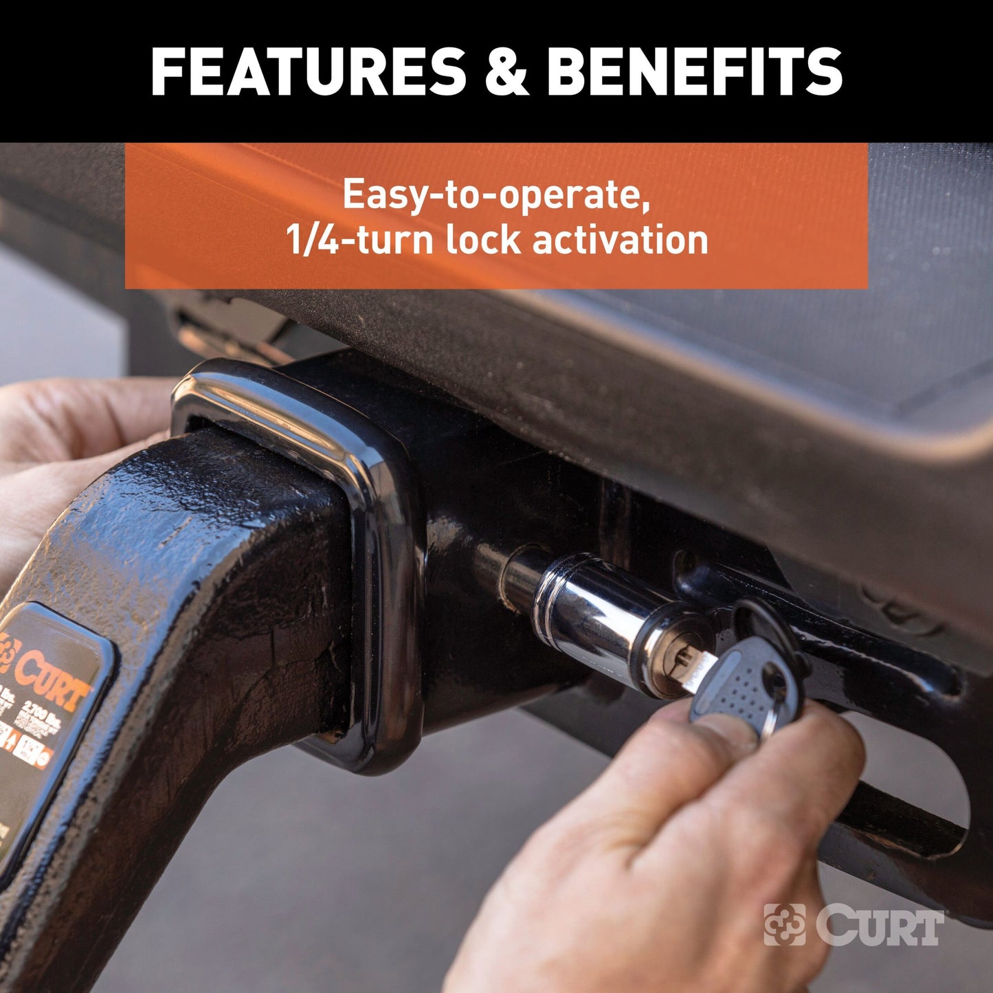 CURT 5/8" Hitch Lock (3" Receiver, Barbell, Chrome) - 23025