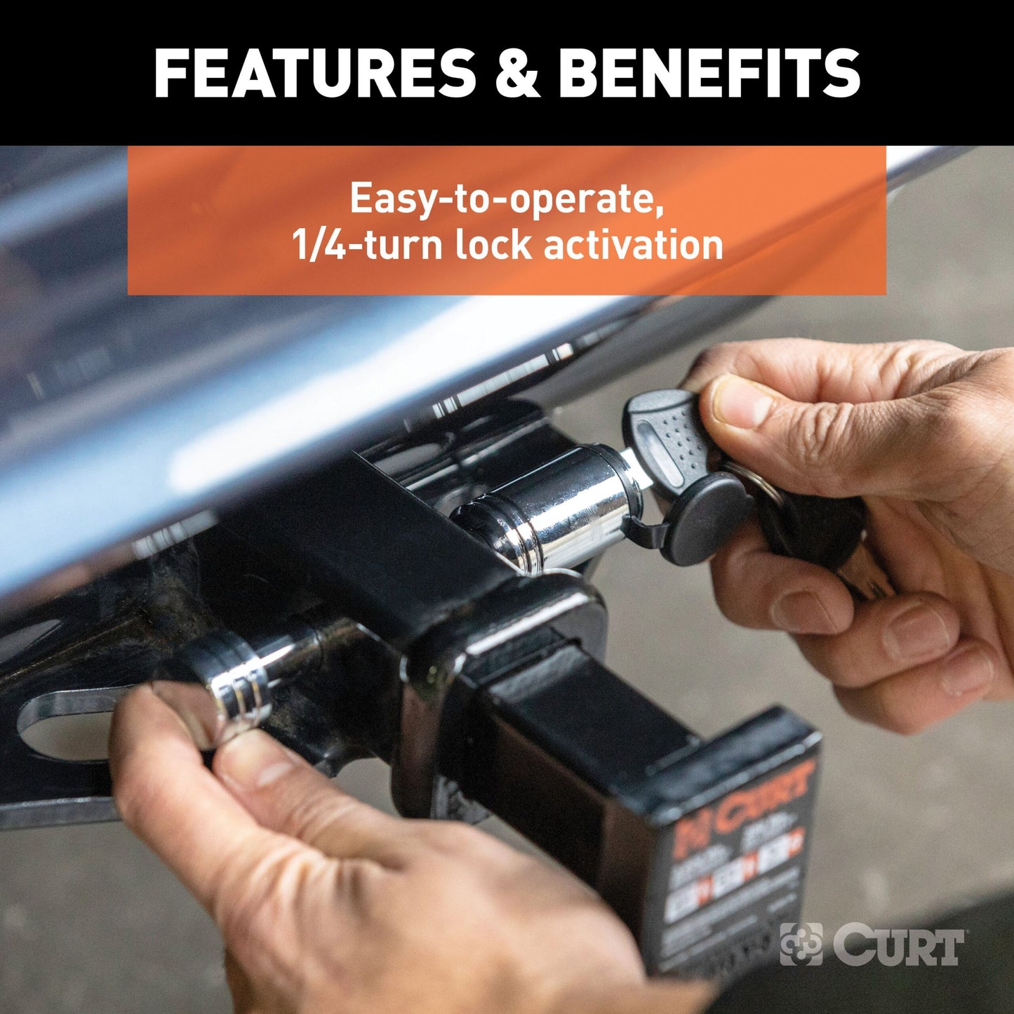 CURT 1/2" Hitch Lock (1-1/4" Receiver, Barbell, Chrome) - 23501