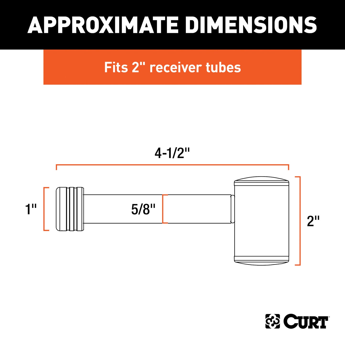 CURT 5/8" Hitch Lock (2" Receiver, Right-Angle, Stainless) - 23502