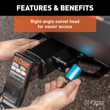 CURT 5/8" Hitch Lock (2" Receiver, Right-Angle, Stainless) - 23502