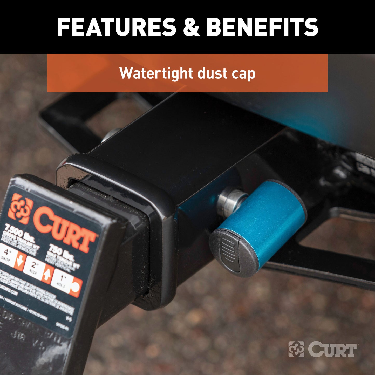 CURT 5/8" Hitch Lock (2" Receiver, Right-Angle, Stainless) - 23502