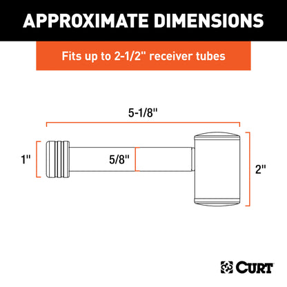CURT 5/8" Hitch Lock (2" or 2-1/2" Receiver, Right-Angle, Chrome) - 23504