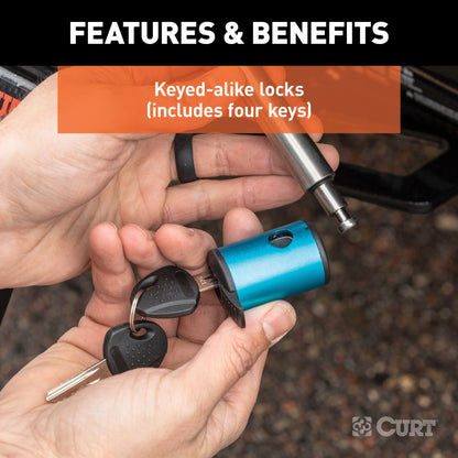 CURT Right-Angle Hitch & Coupler Lock Set (2" Receiver, 1" to 3" Latch) - 23505