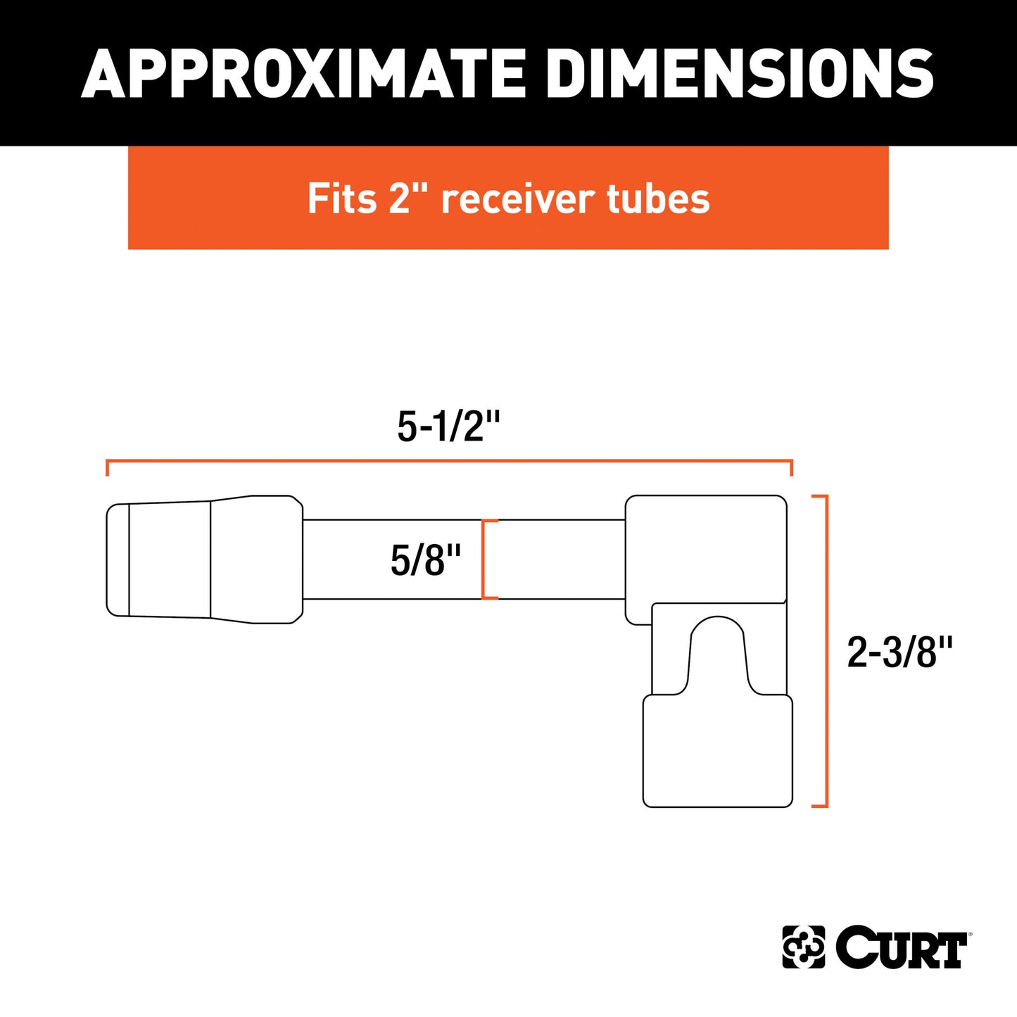 CURT 5/8" Hitch Lock (2" Receiver, Right-Angle, Chrome) - 23510