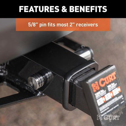 CURT 5/8" Hitch Lock (2" Receiver, Barbell, Chrome) - 23515