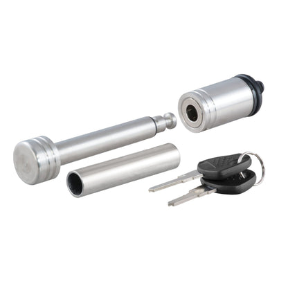 CURT 1/2" Hitch Lock with 5/8" Adapter (1-1/4" or 2" Receiver, Barbell, Stainless) - 23517