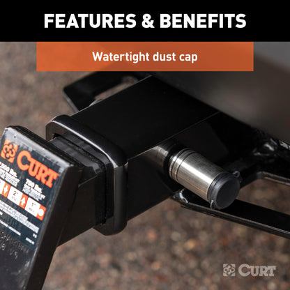 CURT 1/2" Hitch Lock with 5/8" Adapter (1-1/4" or 2" Receiver, Barbell, Stainless) - 23517