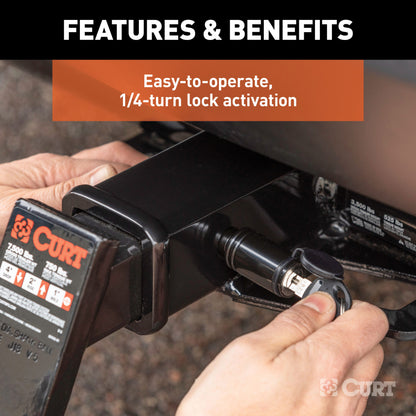 CURT 5/8" Hitch Lock (2" Receiver, Barbell, Black) - 23518