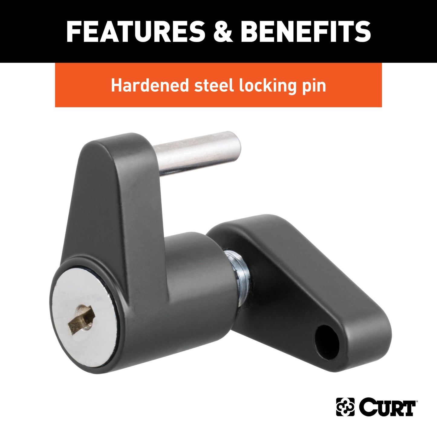 CURT Coupler Lock (1/4" Pin, 3/4" Latch Span, Padlock, Black) - 23521