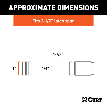 CURT Coupler Lock (1/4" Pin, 2-1/2" Latch Span, Barbell, Chrome) - 23522