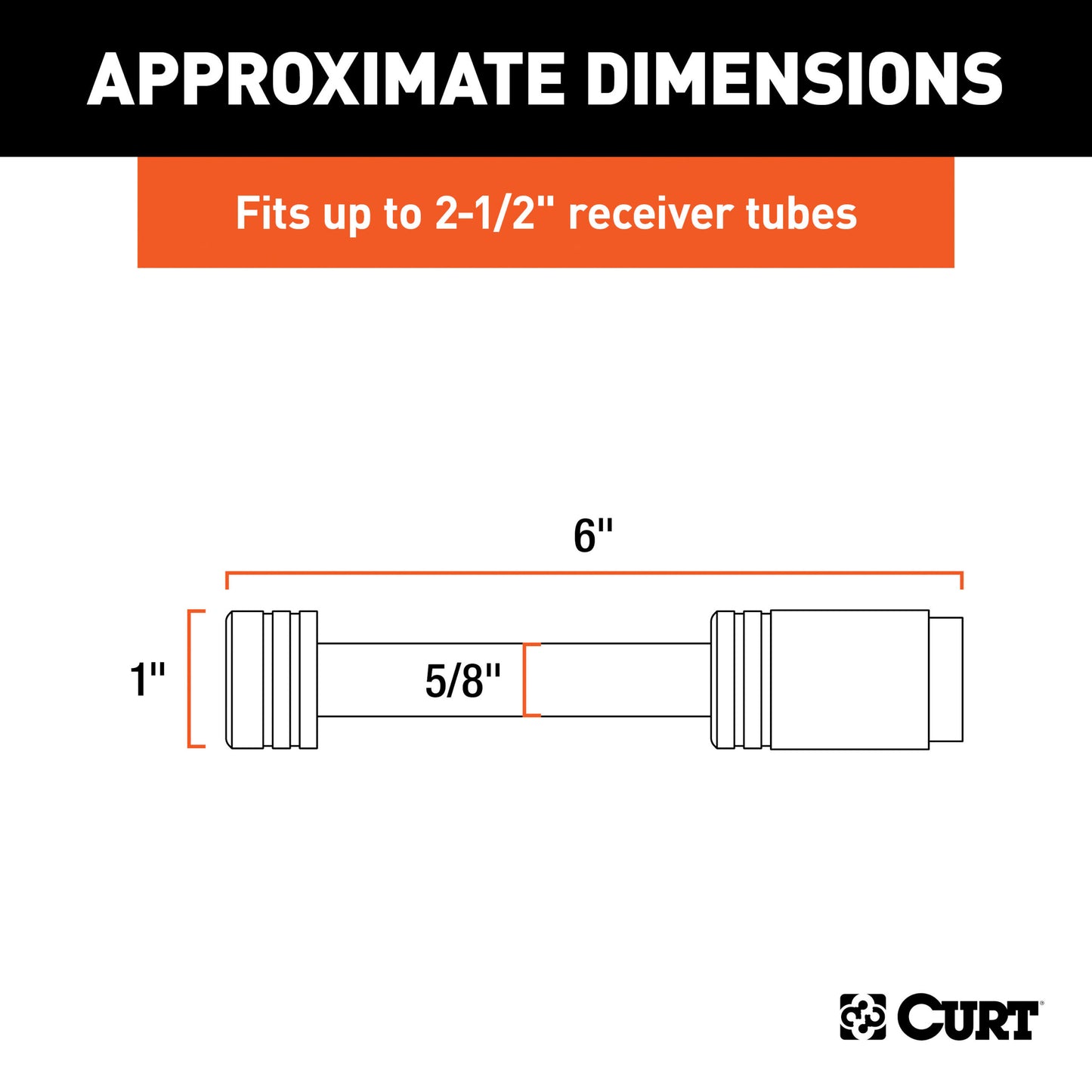CURT 5/8" Hitch Lock (2" or 2-1/2" Receiver, Barbell, Chrome) - 23528