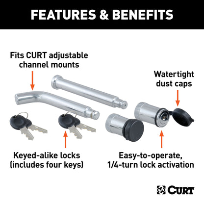 CURT Channel Mount Lock Set (5/8" Diameter) - 23556